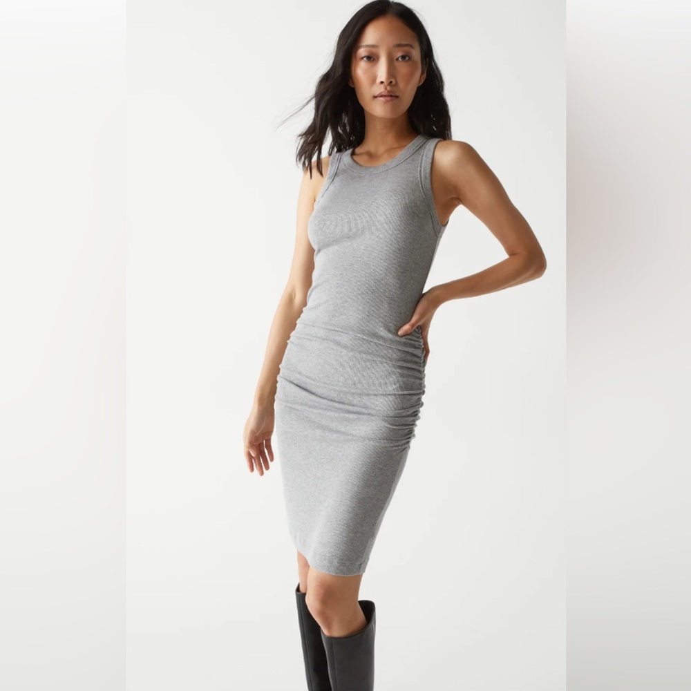 Michael Stars ribbed ruched dress NWT